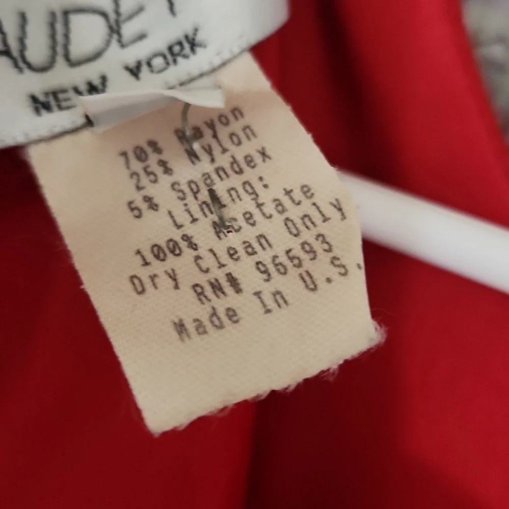 Elegant Red Vintage Dress Career Modest Romance Cottagecore Size 8 Whimsical - Picture 10 of 11